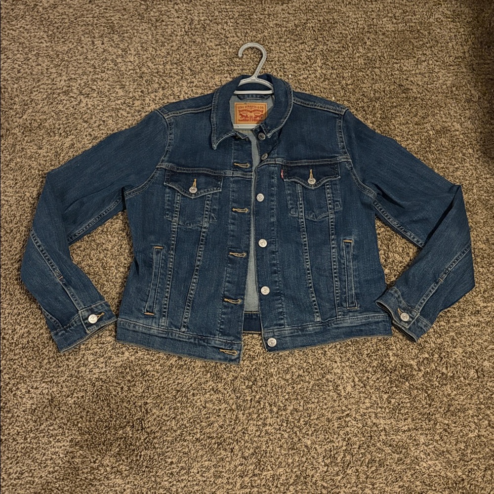 Levi's Dark Blue Denim Jacket Size L - Picture 11 of 12